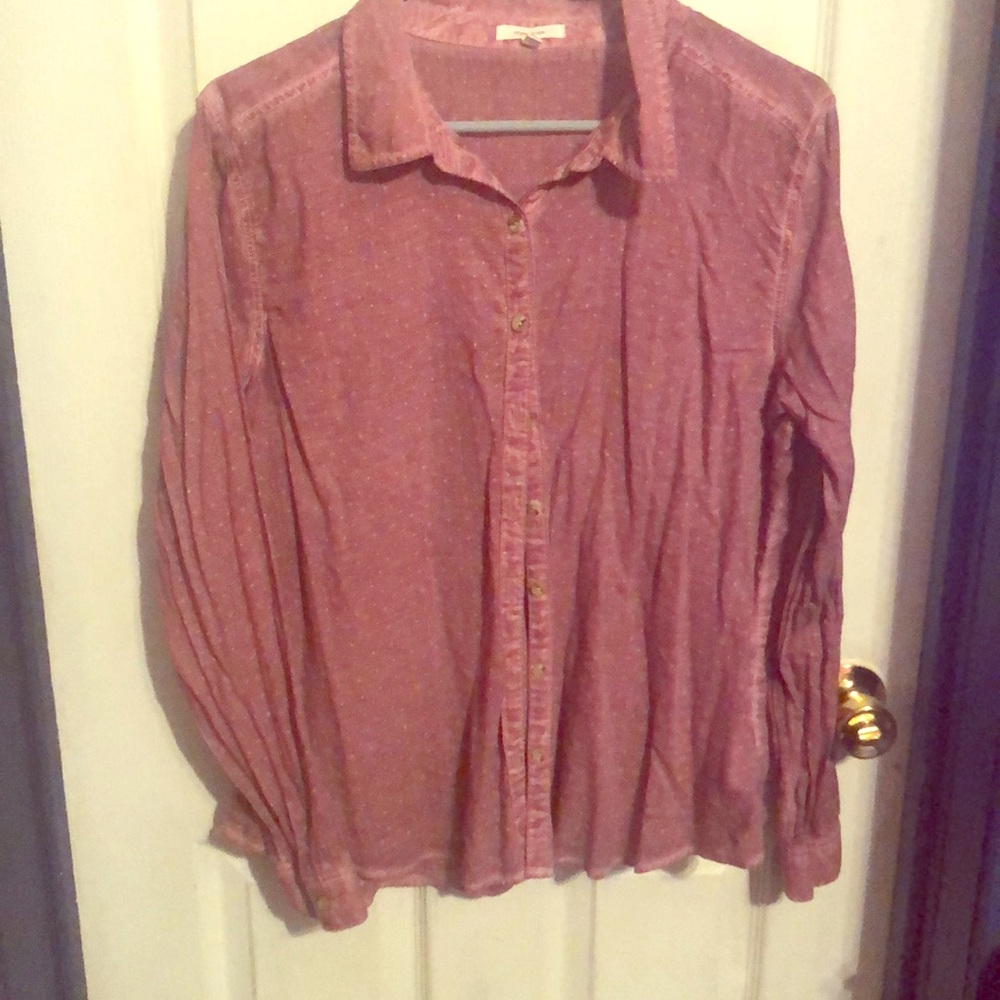 Maurice Pink W/ White polka-dots Button-Up